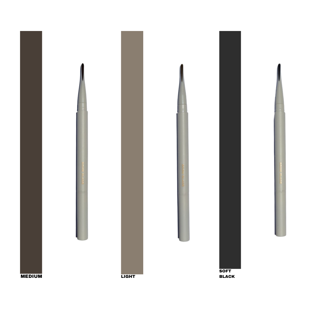 Brow Blade Pencil
Swatches of Brow Blade shades showcasing a range of natural tones, designed to match every brow colour and create precise, hair-like strokes.^
natural brow look
CBH brow blade